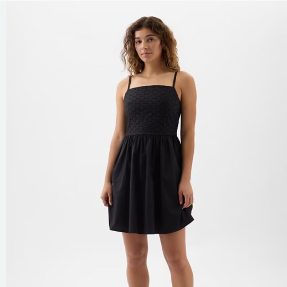 NWT GAP Squareneck Eyelet Mini Dress